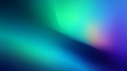Abstract blurred gradient background with teal and purple glow and light particles.