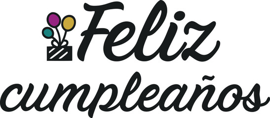 Feliz Cumpleaños Text for Birthday Greeting Card design or wish poster designs