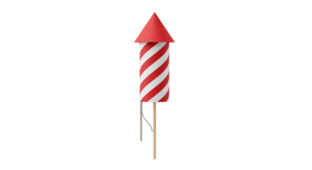 Isolated Red and White Firecracker