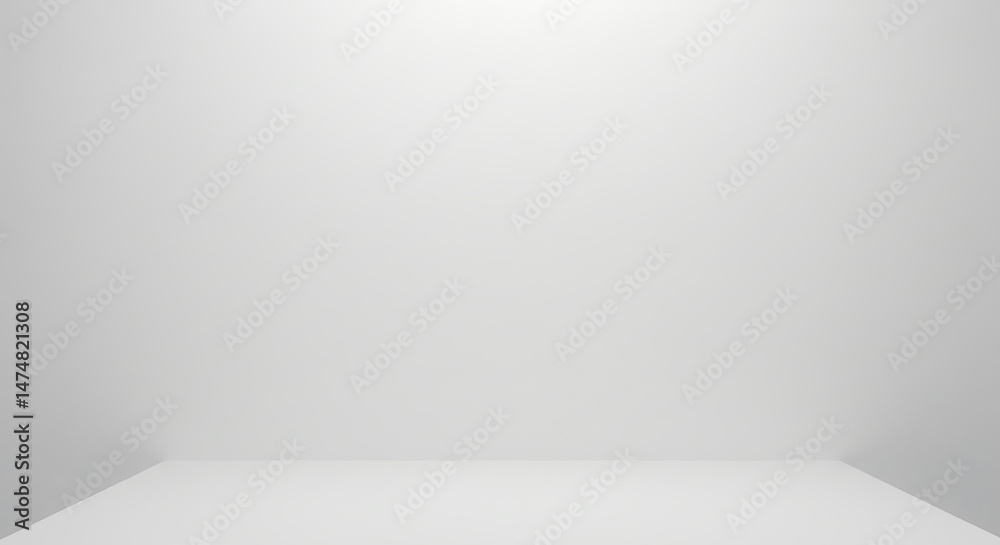 Wall mural empty studio stage background with minimalist white and gray gradient for product display, presentat