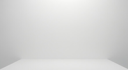 Empty Studio Stage Background with Minimalist White and Gray Gradient for Product Display, Presentations, and Clean Visuals