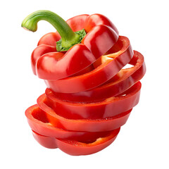Vibrant Red Bell Pepper Cut into a Mesmerizing Spiral – Creative Culinary Concept