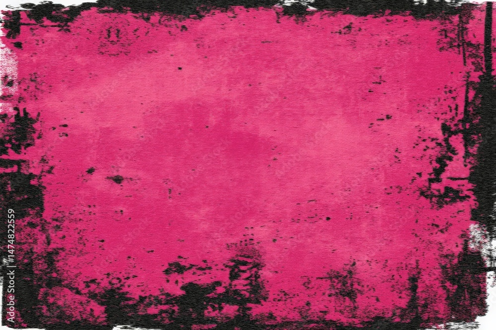 Leinwandbilder Vibrant pink abstract texture with black accents creating a dynamic visual effect
