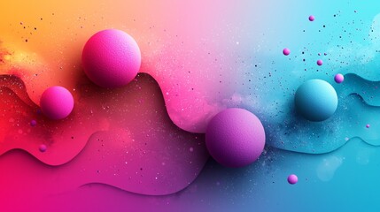 A vibrant and bold badge for an event planning company, using bright colors like pink, purple, and turquoise, with a modern, celebratory design