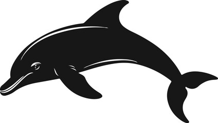 Graceful Dolphin Silhouette Against White