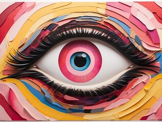 How about: "Illustration of a Chameleon's Colorful Eye"?