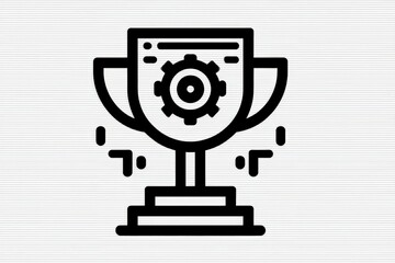 Fototapeta premium Trophy design with gear symbolizing achievement and innovation in technology