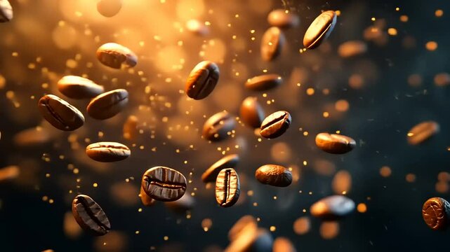 Aromatic symphony: Coffee bean ballet captured in stunning slow motion footage