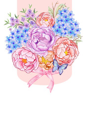 Luxury wedding invitation card background orient asian flower and botanical leaves