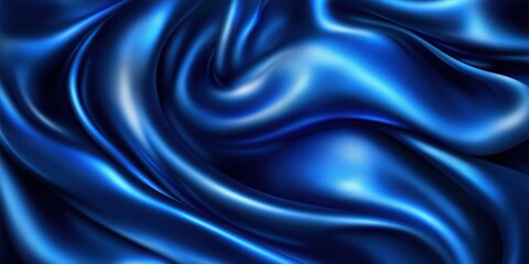 Obraz premium Deep blue silk drapes in flowing, elegant folds