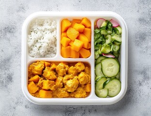 Colorful and nutritious meal prep container