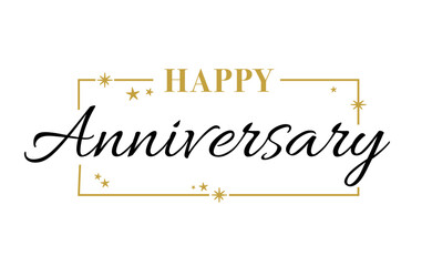 Happy anniversary greeting banner. Elegant modern calligraphic text.