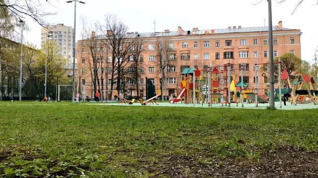 playground children playing ball time lapse