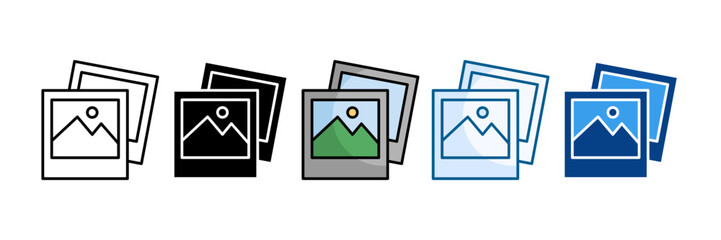 Polaroid Photo Icon Set Multiple Style Collection