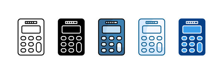 Pocket Calculator Icon Set Multiple Style Collection