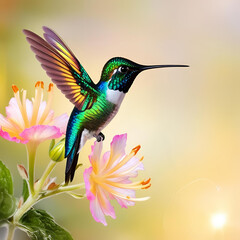 Obraz premium hummingbird and flower