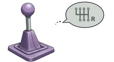 Isolated Car Gear Shift