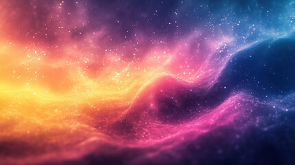 Fototapeta premium Abstract Cosmic Nebula Background with Vibrant Colors and Sparkling Glitter
