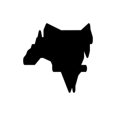 Black silhouette of north carolina state outline on white background showing geographical representation