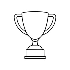 Sports Trophy Outline Vector Illustration on White Background