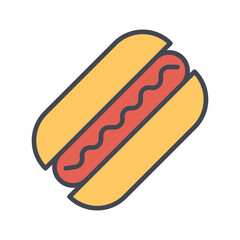 Hot Dog Vector Icon