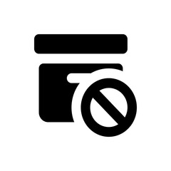 Black folder icon with a white circle and diagonal line indicating prohibition or restriction of access items