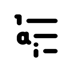 Illustration of stylized text elements including letters and punctuation marks in black on white background