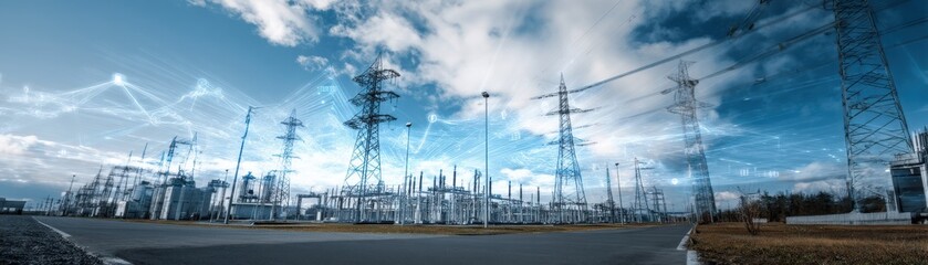 Smart energy grids distributing power efficiently in a large industrial area