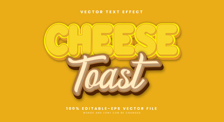 Cheese Toast 3D Editable text effect Template Suitable for Sweet food products