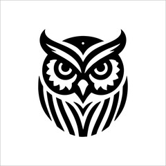 simple vector logo icon owl head