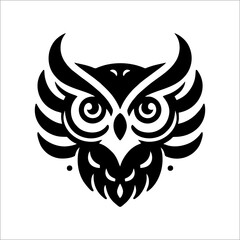 simple vector logo icon owl head