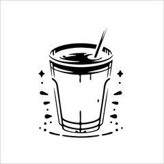 coffee cup simple vector logo icon