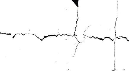 Crack vector isolated elements. Black cracks all over the surface isolated on a white background.