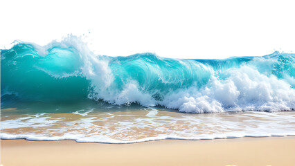 Fototapeta premium Ocean wave crashing on sandy beach