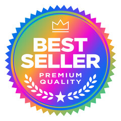 Best seller sticker label badge logo design 
tag banner seal vector for products, business, 
services, companies, isolated on white background