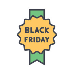 Black Friday Badge Vector Icon