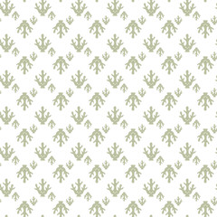 Organic Green Abstract Shape Pattern on White Background
