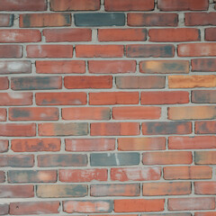 Obraz premium Multicolored Brick Wall Texture Background Red Brown Gray Tones