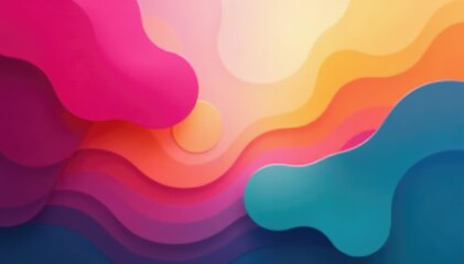 Abstract shapes, blurred and layered, showing gradual reveal, color, illustration