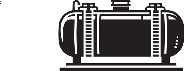 cylindrical storage tank silhouette vector illustration