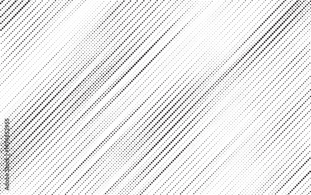 Leinwandbilder Diagonal, oblique, slanting dots lines, stripes geometric vector pattern. Abstract grunge halftone texture and background. Vector illustration.	
