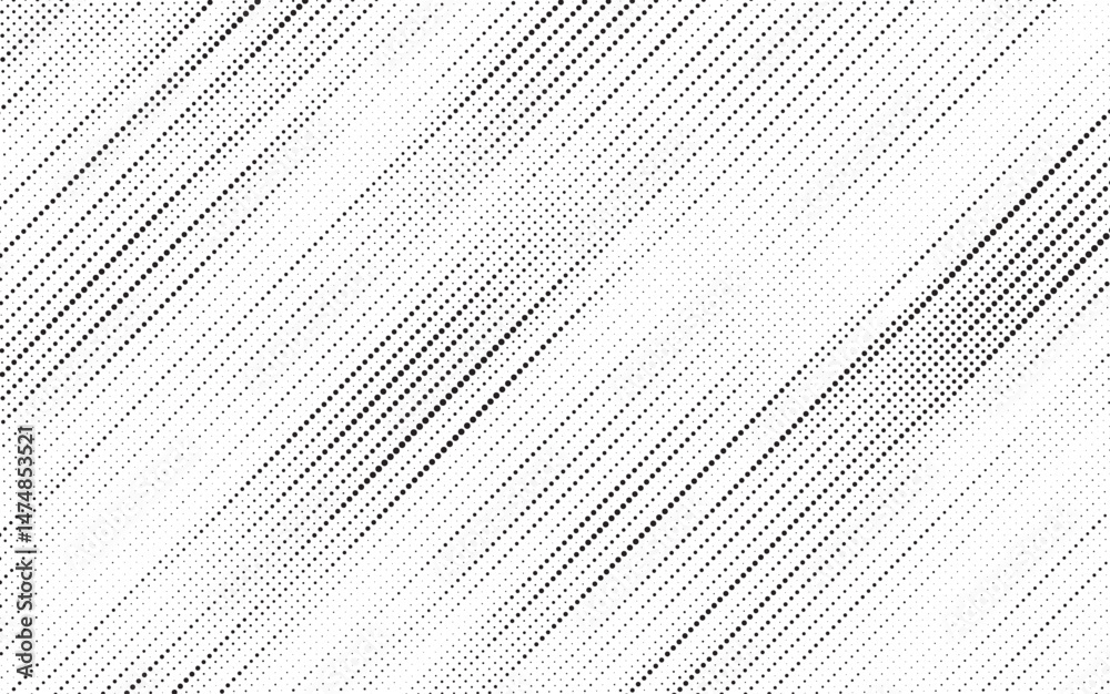 Poster diagonal, oblique, slanting dots lines, stripes geometric vector pattern. abstract grunge halftone t