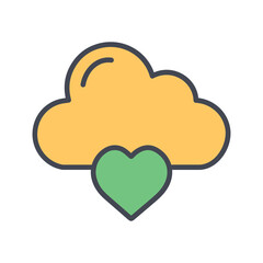 Love Cloud Vector Icon