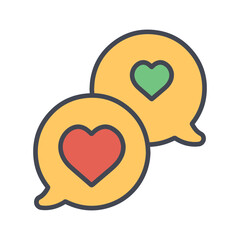 Love Chat Vector Icon