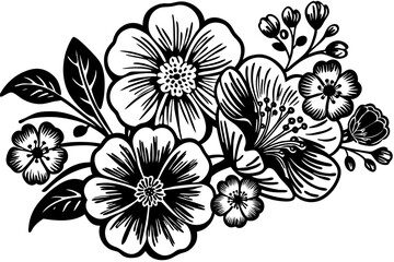 black and white flower