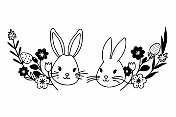 easter bunny with eggs