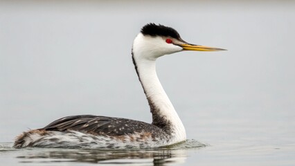 Clark&rsquo;s Grebe on studio background
