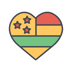 Fototapeta premium American Heart Vector Icon