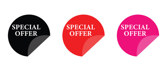 special offer sticker, label, stamp, tag, badge icon on white background.