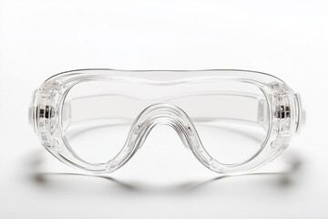 Clear Safety Glasses On White Background